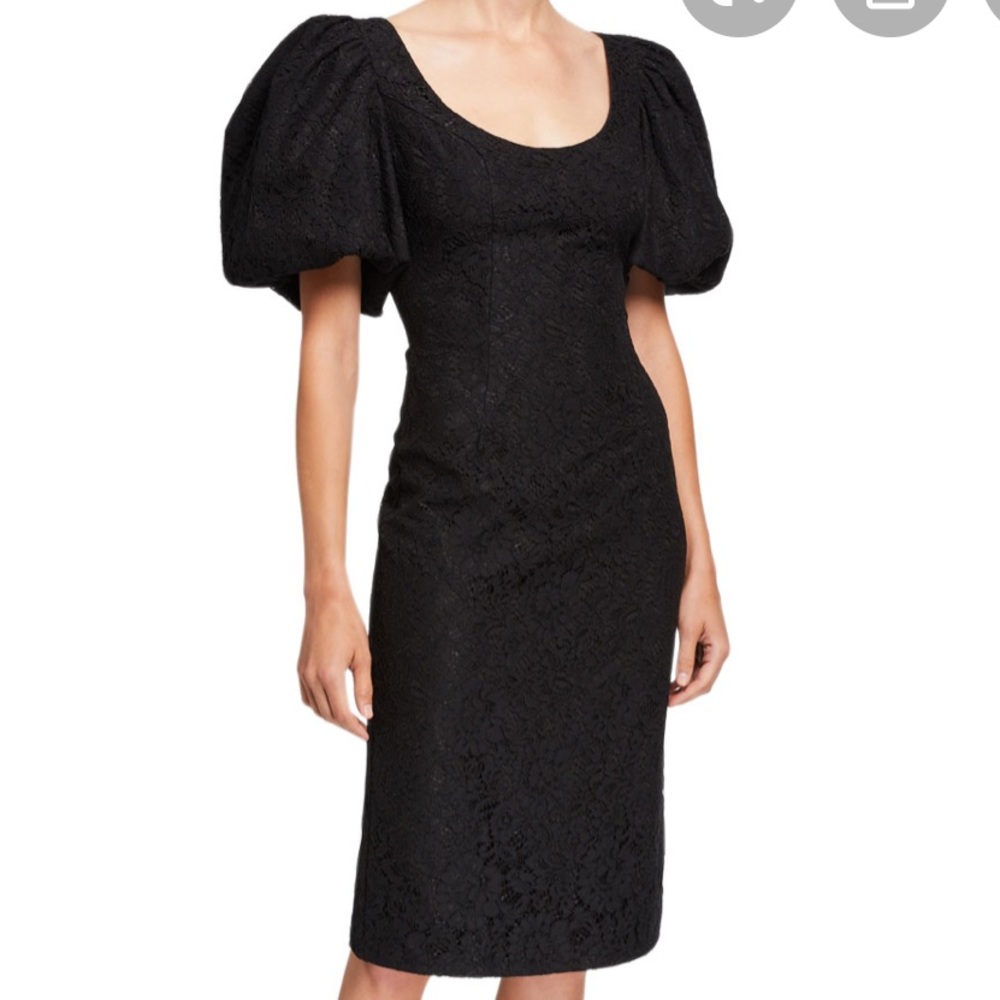 $990 Zac Posen Terry Lace Puff-Sleeve Cocktail - Picture 2 of 12